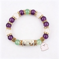 Nouveau bracelet unisexe en pierres naturelles, best-seller transfrontalier, avec pendentifs fantaisie chapeau de magicien et fantôme, idéal pour un anniversaire