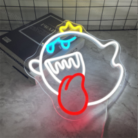 Lumière néon personnalisée en acrylique 3D pour jeux vidéo, étanche IP65, motif de dessin animé mignon, vente en gros, décoration murale néon, sans MOQ
