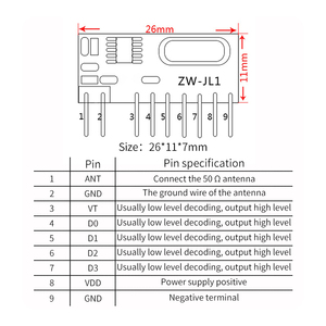 Low Power 433M Long Distance <strong>Decoding</strong> <strong>Wireless</strong> Receiving Module 2.6V Small Volume Learning Code Training for <strong>Remote</strong> <strong>Controls</strong> - Product Image 5
