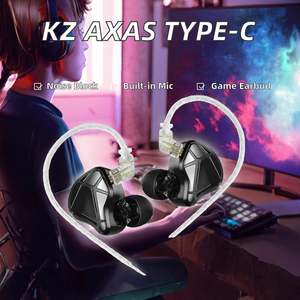 Auriculares <span class=keywords><strong>KZ</strong></span> Axas de 3.5mm con Aislamiento de Ruido, Micrófono Integrado, DSP, 4 Modos de Ecualización, Decodificación, Controlador Dinámico Personalizado, Auriculares Intrauditivos para Juegos - Product Image 2