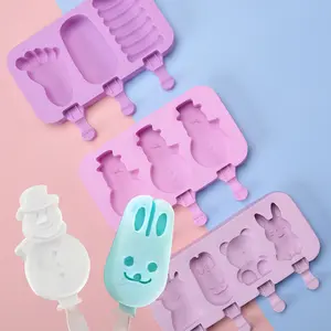 Tự chế đông lạnh phim hoạt hình POPSICLES khuôn mẫu cho Kid cấp thực phẩm Silicone Ice Cream Maker Ice Pops với gậy