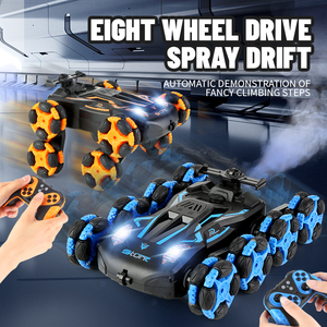 Voiture té<span class=keywords><strong>l</strong></span>écommandée <span class=keywords><strong>à</strong></span> double commande Stunt Drift - Détection de la gravité, levage <span class=keywords><strong>à</strong></span> une touche, conduite double face, avec lumières, musique et pulvérisation - Product Image 2