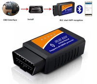 Alat Pembaca Kode Diagnostik Mobil Chip LDO Konsumsi Daya Rendah BT OBD II Ukuran Besar Desain Baru Tegangan 9-16V Garansi 12 Bulan Hitam 35mA