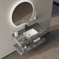 Ensemble de comptoir d'hôtel lavabo nordique en marbre, lavabo rectangulaire pour salle de bain d'hôtel