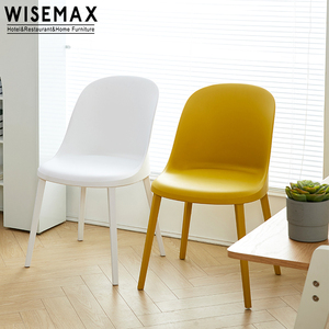 Muebles de Comedor Modernos WISEMAX, <span class=keywords><strong>Silla</strong></span> de Comedor Redonda con Cojín, <span class=keywords><strong>Silla</strong></span> Económica de Plástico PP Ligero sin Brazos - Product Image 1
