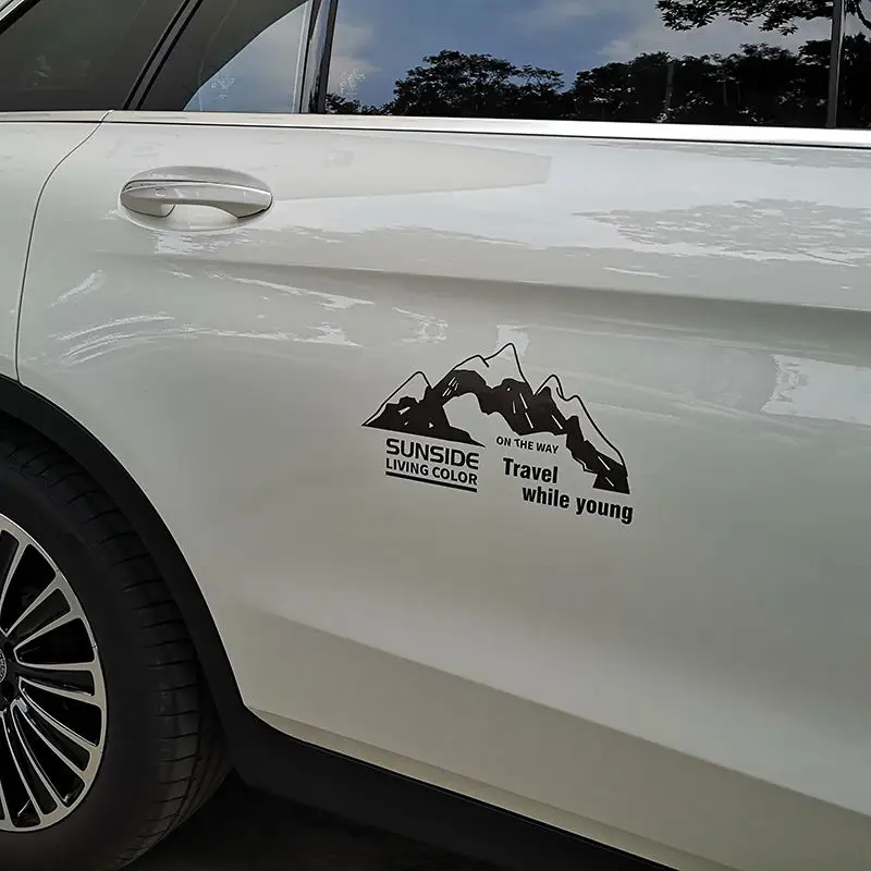 Stiker jendela mobil Logo vinil, penggunaan luar ruangan tahan UV dapat dilepas Logo kustom stiker Transfer vinil Die Cut huruf stiker jendela mobil