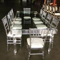 Vente en gros Chaise de mariage transparente en acrylique pour événement, dîner, vente en plastique acrylique, chiavari, limpide