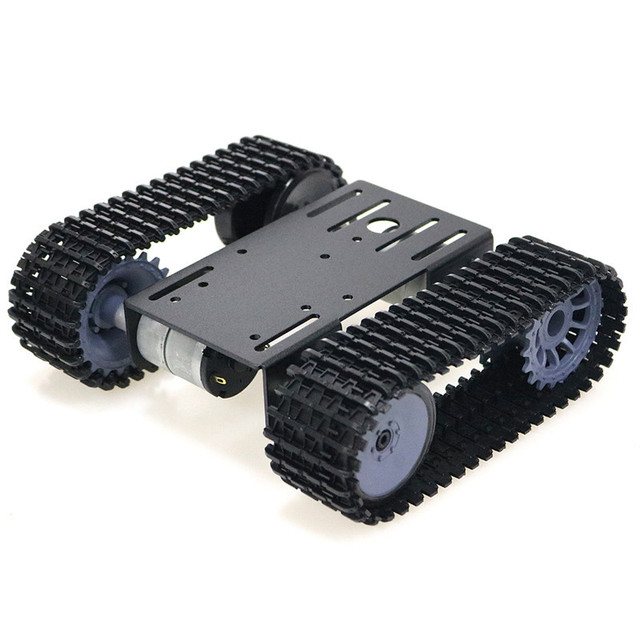 TP101 Aluminum Alloy Metal Robot Tank Chassis Kit Smart Tracked Vehicle 2pcs 12V Motors DIY for Android