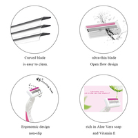 Rasoir triple lame pour femmes, lame affûtée et polie, épilateur pour les poils du corps à usage domestique