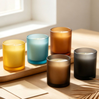 Contenants et bocaux en verre coloré de luxe personnalisés de haute qualité, écologiques, imprimés à l'écran, avec couvercles, pour bougies, 3 oz, 8 oz, 10 oz, vente en gros