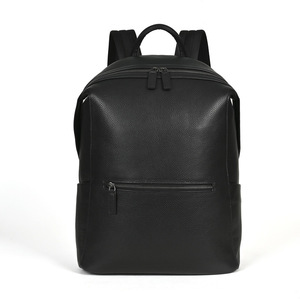<b>Black</b> Genuine Leather <b>Backpack</b> For Men With Laptop Compartment Business Travel Casual Style - Product Image 4
