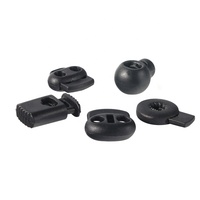 Cordon de serrage en plastique transparent noir pour sac de sport avec double fermoir et corde 23*11MM
