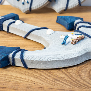 Ancre décorative de style méditerranéen en bois à suspendre au mur, décoration intérieure DC-59, emballage en une seule pièce - Product Image 3