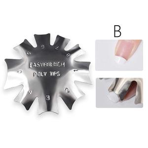 ZHI JIA Outils de manucure en acier inoxydable : Modèles de plaques françaises, Outils Magic Nail, Outils pour nail art, Coupe-gel pour lignes sourire et pointes - Product Image 2