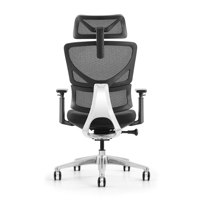 Chaise de réunion ergonomique en maille orange avec dossier haut réglable et soutien lombaire, design moderne pour PDG
