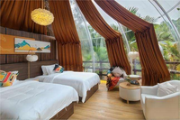 Dôme transparent en polycarbonate de luxe moderne pour glamping, idéal pour les hôtels et les centres de villégiature