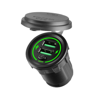 Chargeur double USB 72W à double entrée, adaptateur de charge 12V pour équipement d'alimentation embarqué, compatible voiture, bus, bateau