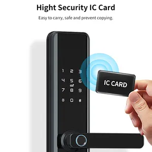 High Quality Tuya App WiFi Biometric Fingerprint Front Door Lock Keyless Digit Cerradura Inteligente Aluminum Smart Lock