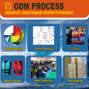 سترة نجاة للرياضات المائية، سترة طفو للسباحة في المسبح والقوارب والصيد البحري - مصنوعة من النيوبرين للاستخدام من قبل البالغين - Product Image 5