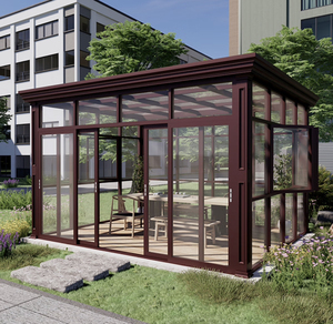 Sunroom esmaltado doble derecho libre <span class=keywords><strong>al</strong></span> aire libre de la casa de cristal de aluminio con la <span class=keywords><strong>puerta</strong></span> deslizante - Product Image 2