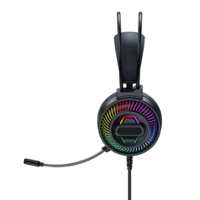 Casque de jeu filaire RGB supra-auriculaire d'entrée de gamme avec haut-parleurs de 50 mm, étanche, pour joueurs/PC