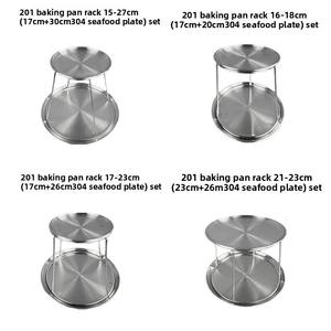 201 Edelstahl Doppels chicht Snack Plate Rack Moderne Meeres früchte <span class=keywords><strong>Tower</strong></span> Buffet Display Stand für Auster für Sashimi-304 Meeres früchte - Product Image 2