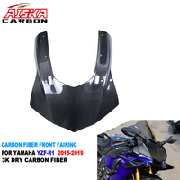 AISKA - Carenado Frontal Superior de Fibra de Carbono Real 3K para Motocicleta Yamaha R1 R1M 2015-2019