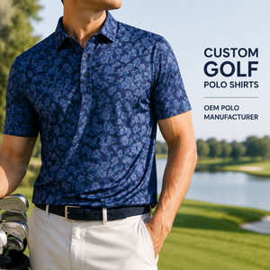 Polo de golf personnalisé pour homme, imprimé floral, performance, imprimé intégral, respirant, extensible, séchage rapide, OEM ODM, marque privée - Product Image 1