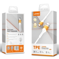 Câble USB C vers USB C LDNIO LS801 de haute qualité, en nylon TPE tressé, 0c3.0, charge rapide et transfert de données pour iPhone
