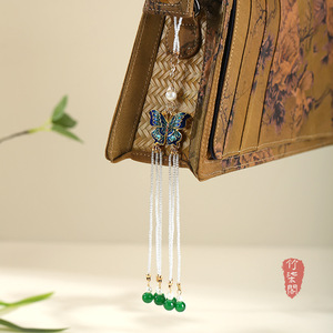 Butterfly Pearl Tassel Pendant Chinese Ethnic Hanfu Accessory Fashion Jewelry Tea Ceremony Decor - Product Image 2