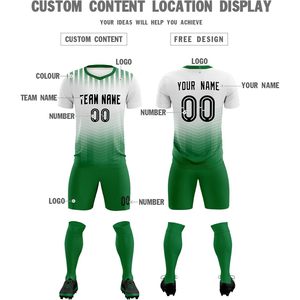 Custom Soccer Jersey Set Personalized Gradient Shirts Shorts Printed Name Number Uniform Unisex Adult Moisture Wicking - Product Image 3