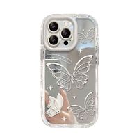 Coques de Téléphone Luxe Papillons Miroir Antichoc Personnalisables pour iPhone 17 Air 16 15 Plus Pro Max 14 13 12 11 – Offre Spéciale