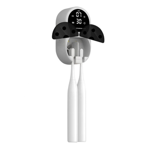 Desinfectantes de cepillo de dientes dobles abiertos y cerrados inductivos portátiles inteligentes montados en la pared 2 ranuras soporte limpiador de cepillo de dientes - Product Image 2