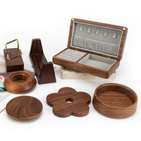 Boîte de rangement autoportante en bois sculpté, personnalisable OEM (couleur et forme), pour décorations d'intérieur, en noyer noir, marque Keyier