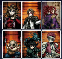 Cartes de collection de personnages d'anime japonais Demon Slayer & Identityy V en papier coloré, cartes à jouer pour enfants, jouets, cadeaux