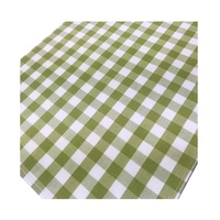 Nappe rectangulaire moderne en polyester 100% tissé, motif à carreaux vert frais, personnalisable, anti-taches et résistante aux hautes températures, 54''x84''