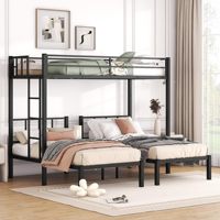 Lit superposé en fer de haute qualité, moderne, simple, double, extensible, taille Queen, pour chambre à coucher, fabriqué à Tianjin, Chine