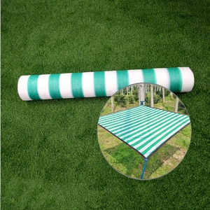 Filet d'ombrage rayé en HDPE vert et blanc, toile d'ombrage agricole respirante 80% pour extérieur, protection solaire, pour couverture de jardin - Product Image 1