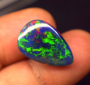 Opale d'Éthiopie naturelle multi-feu, cabochon 6,3 CT, pierre précieuse en vrac de haute qualité, forme goutte d'eau du Rajasthan, 19,8x13x5,8mm - Product Image 6