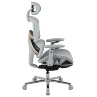 Chaise de bureau ergonomique Henglin en maille avec appui-tête 2D, accoudoirs 5D, vérin à gaz à 4 niveaux et roulettes silencieuses