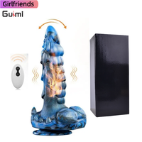 Consolador de monstruo de empuje, ventosa de Control remoto, estimulador de punto G realista, fantasía gruesa grande para mujeres y hombres, Juguetes sexuales para pene