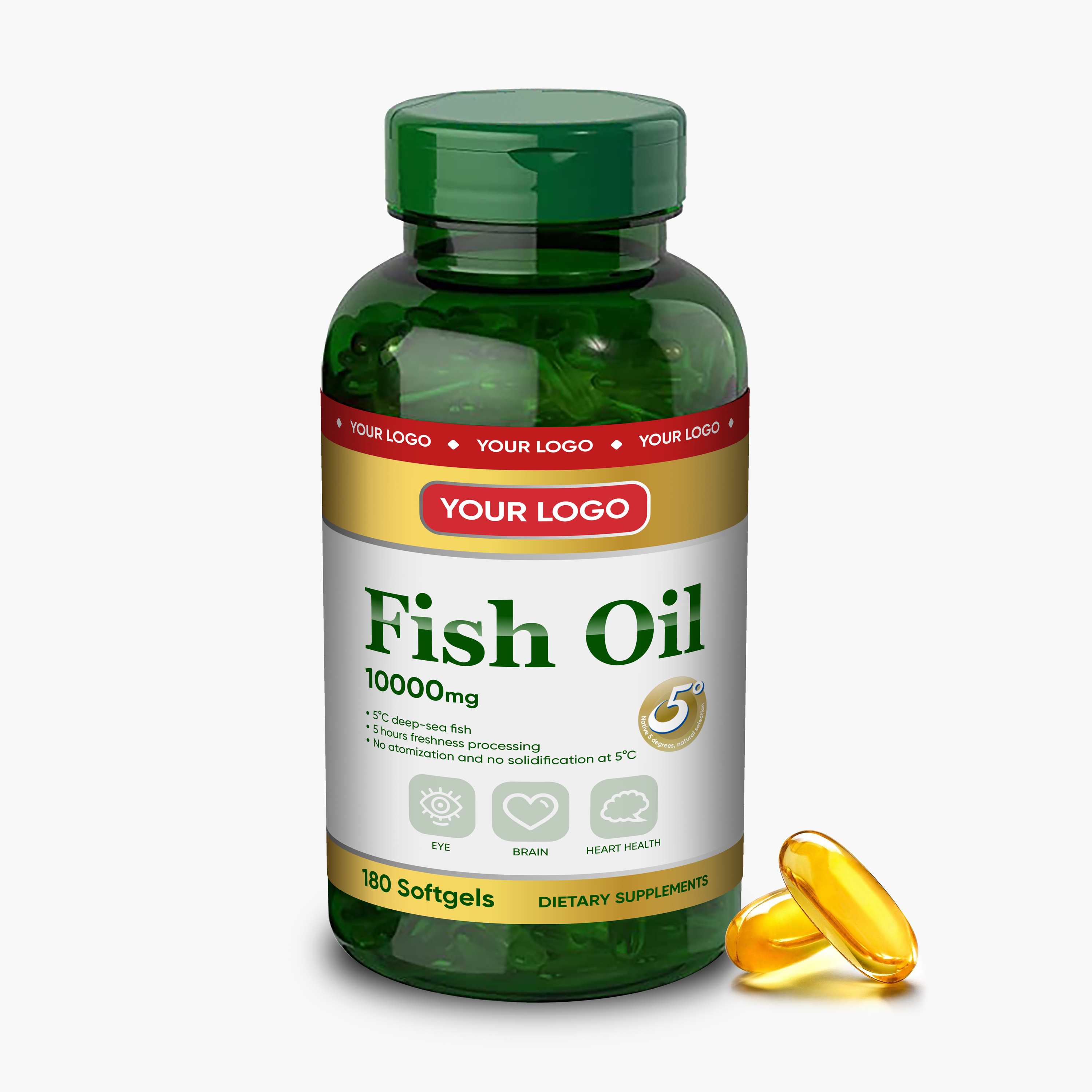 Vente en gros d'huile de poisson omega3 de marque privée Huile de poisson de haute mer OEM Omega 3 1000mg capsules molles renforcement de l'immunité