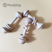 Montessori jouets de dentition en bois biologique pour bébé, jouets de dentition en bois naturel apaisant