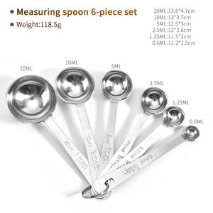 Ensemble de cuillères à mesurer en acier inoxydable écologiques 4 pièces pour la cuisine, outils de pâtisserie avec étiquettes d'étalonnage - Product Image 4