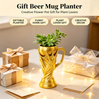 Mug à bière et pot de fleurs en plastique PLA pour usage domestique intérieur, style européen, USA-Canada-Mexique 2026