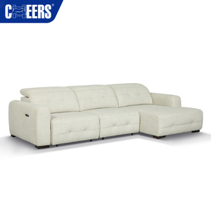 Sofá <span class=keywords><strong>Cama</strong></span> Reclinable Eléctrico MANWAH CHEERS, Sofá Seccional de Tela en Forma de L, Grupo de Sofás Reclinables con <span class=keywords><strong>Chaise</strong></span> Longue para Sala de Estar - Product Image 3