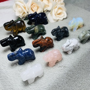 Sculture e Intagli in Cristallo di <span class=keywords><strong>Animali</strong></span> Misti da 1,5 Pollici, Elefanti in Pietra per Regali Artigianali, Vendita all'Ingrosso - Product Image 1