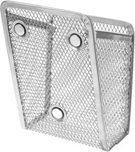 Magnetic Metal Mesh Pencil Holder Stainless Steel <b>Pen</b> Holder with Magnets Basket Storage Organizer for Whiteboard Silver - Product Image 5