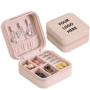 Custom Small Travel Jewelry Case, Jewellery Organizer <b>Box</b>, Portable Travel Jewelry <b>Storage</b> <b>Box</b> Zipper PU Leather Organizer - Product Image 1