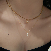 Colliers en acier inoxydable, bijou serpent de 3mm, 26 lettres, 2 modèles, avec initiales en Zircon cubique, bijou minimaliste